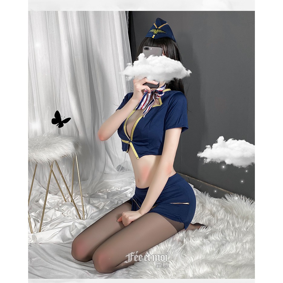 Váy ngủ Cosplay 💝 Free ship 💝 đồ ngủ tiếp viên Police sexy quyến rũ | BigBuy360 - bigbuy360.vn