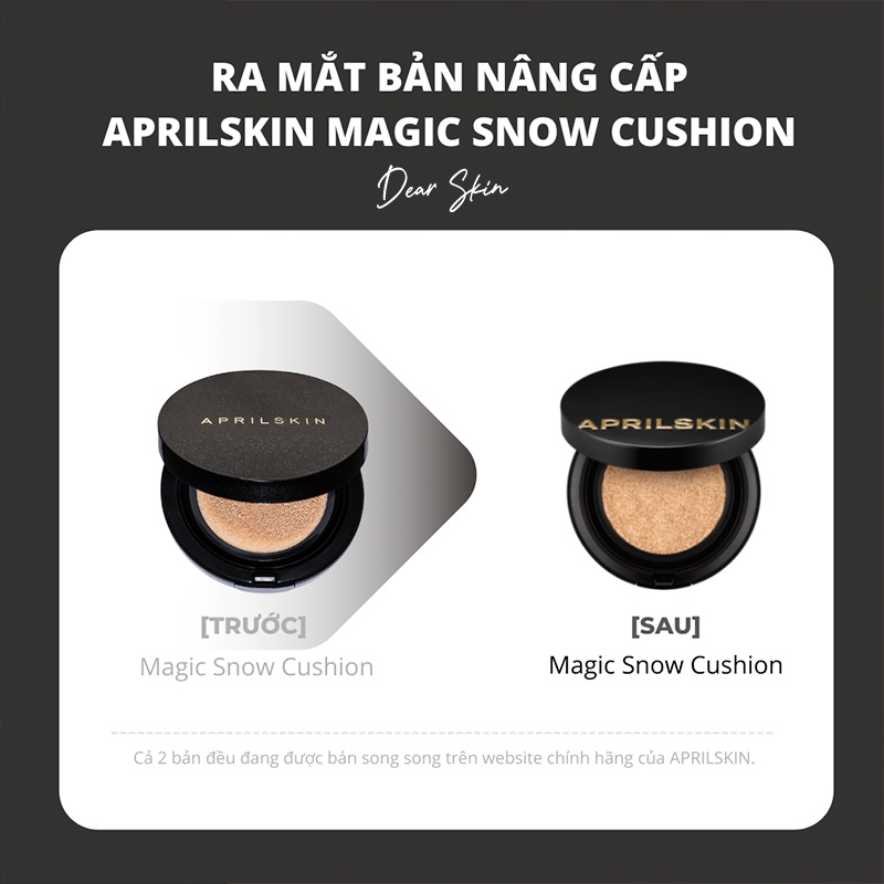 Phấn nước April Skin Black Magic Snow Cushion 3.0 che phủ thần thánh - Mẫu mới 2022