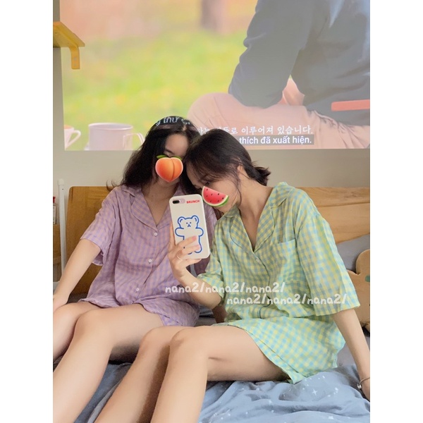 Set pijama kẻ dáng rộng | BigBuy360 - bigbuy360.vn
