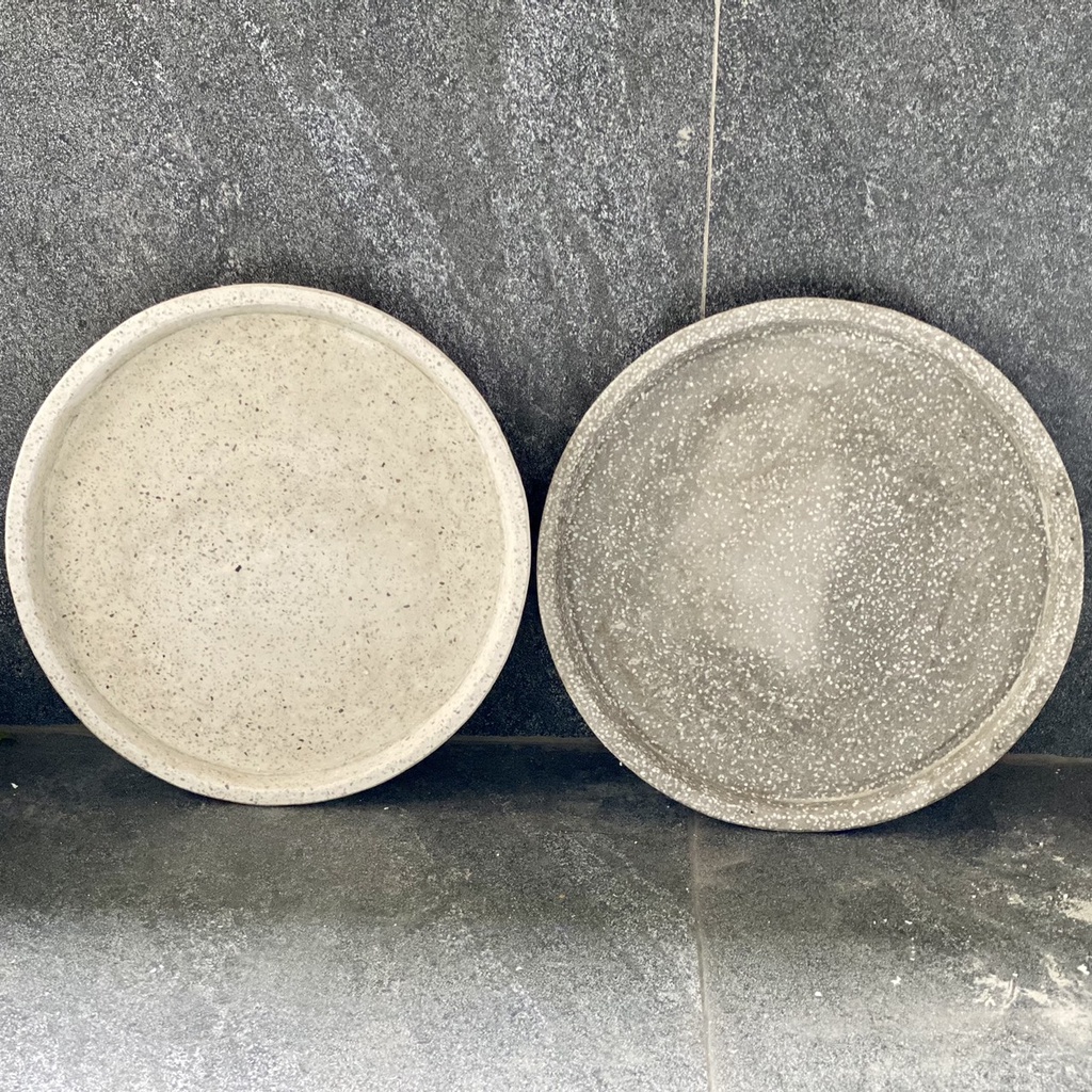 DĨA LÓT CHẬU CÂY bằng xi măng đá mài - Tròn 30cm