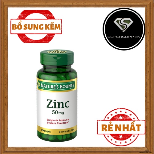 Viên uống bổ sung kẽm và tăng miễn dịch Nature’s Bounty Zinc 50mg - 100 viên