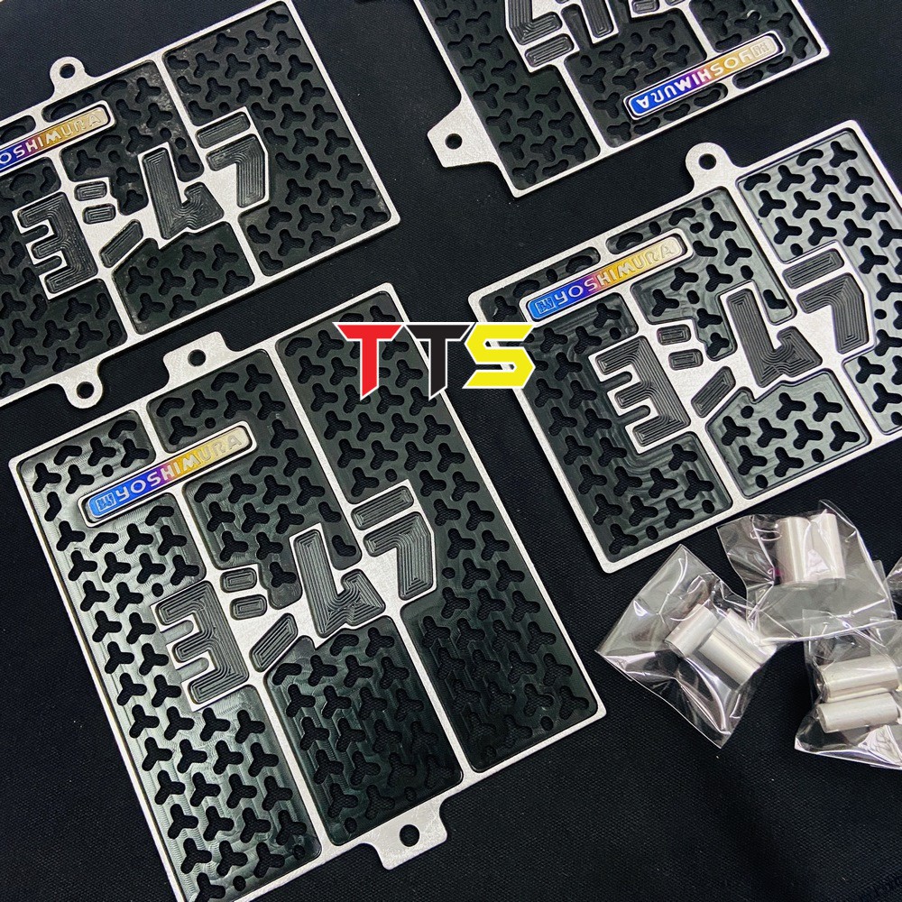 [GIÁ SĨ] CHE KÉT NƯỚC XE EXCITER 135  NHÔM CNC 3D TÔNG MÀU 2 LINE ĐEN BẠC ( TEM TITAN YOSHIMURA )