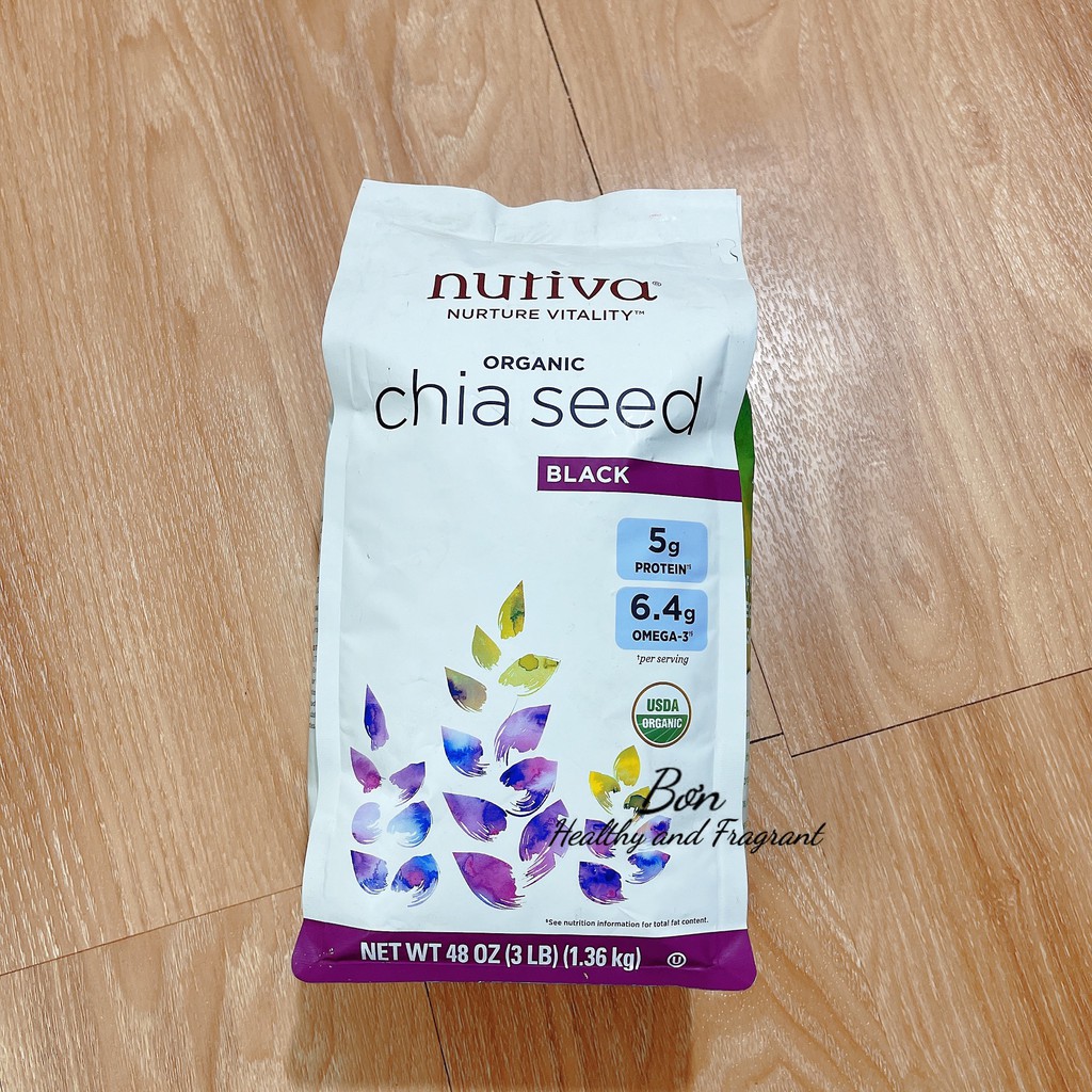 /Bill US/ 🍚 Chia Seed Nutiva - Hạt Chia đen Nutiva 1.36kg 🍚 Có tách lẻ 🍚 ĐỌC KỸ MÔ TẢ 🍚