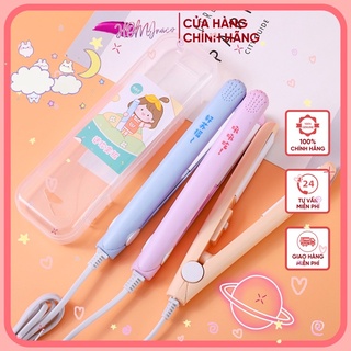 [mẫu Đẹp - xinh xịn] Máy làm tóc mini du lịch - Máy duỗi tóc, ép tóc, uốn tóc mẫu đẹp (kèm hộp nhựa) nội địa Trung