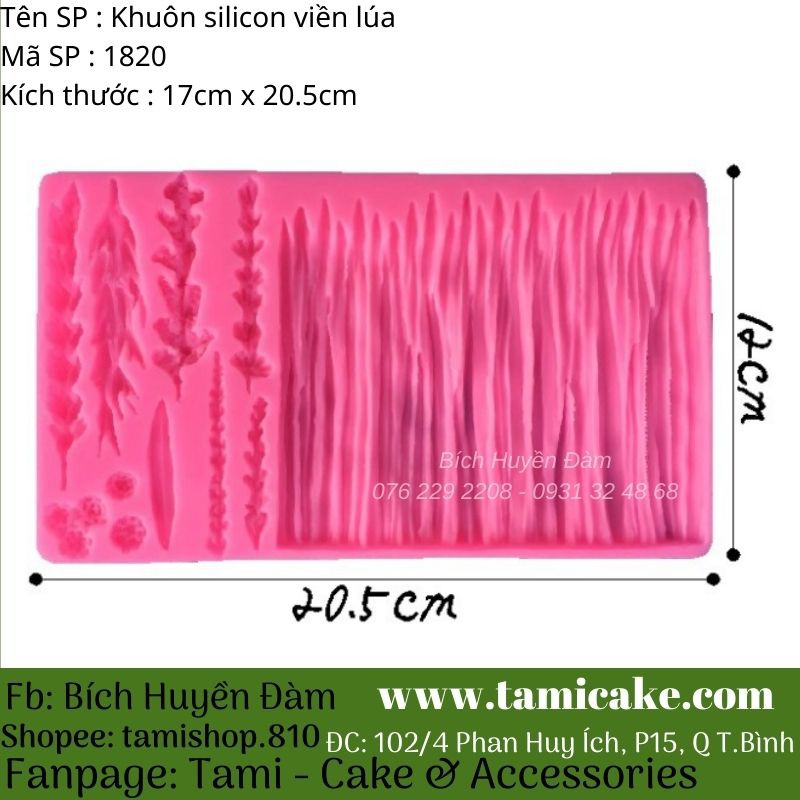 Khuôn silicon viền bánh - cây lúa 1820