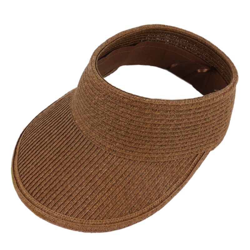 Mũ Rơm Rộng Vành Hở Chóp Màu Sắc Đơn Giản Chống Tia UV Có Thể Điều Chỉnh Thoáng Khí