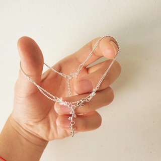 Lắc chân bạc lTlee, lắc chân lá kép- TleeJewelry