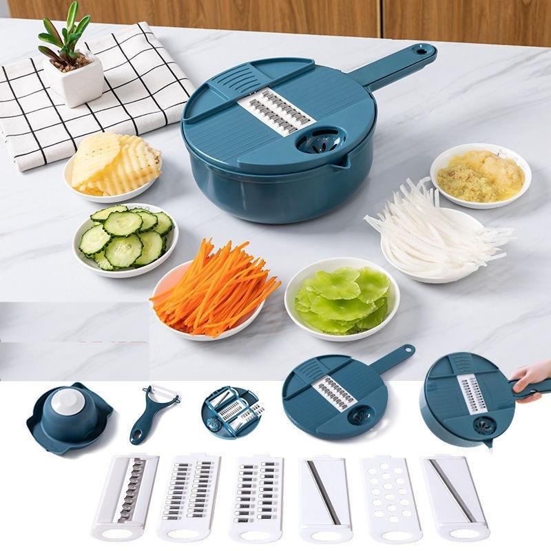 LOẠI TỐT Bộ Dụng Cụ Nạo Rau Củ Quả Kèm Rổ 9 Trong 1- BỘ NẠO CỦ QUẢ LÚA MẠCH ĐA NĂNG