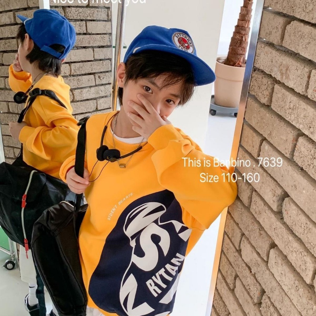 Áo sweater Banbino dài tay cho bé size đại 25-50kg áo khoác bé trai, bé gái chất cotton cao cấp 5 tuổi đến 18 tuổi T4