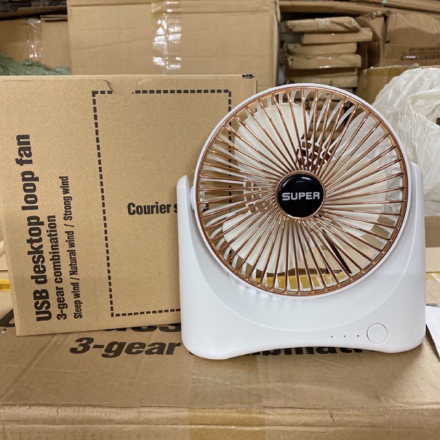 Quạt Tích Điện  SUPER FAN 💥FreeShip💥 Quạt Để Bàn Với 3 Cấp Độ Gió Siêu Mát Tiện Ích Để Bàn Cầm tay,Để Trên Ô Tô. | BigBuy360 - bigbuy360.vn