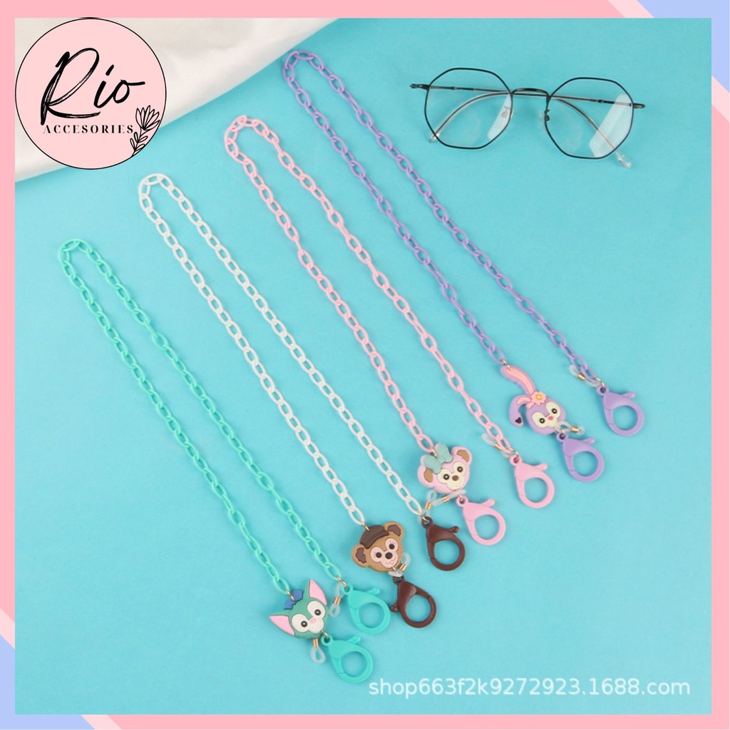 Dây đeo khẩu trang mắt kính hình gấu thỏ nhiều màu sắc chống thất lạc KT4