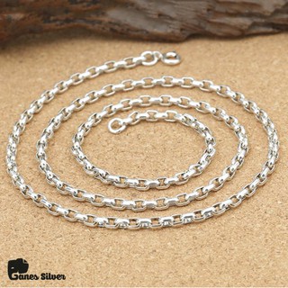 Dây Chuyền Bạc Nam Dây Xích Trụ 45 -60 cm Chất Liệu Bạc Thái Cao Cấp - Thương Hiệu Ganes Silver