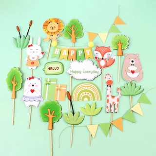 Set 4 que cắm cây giấy màu xanh