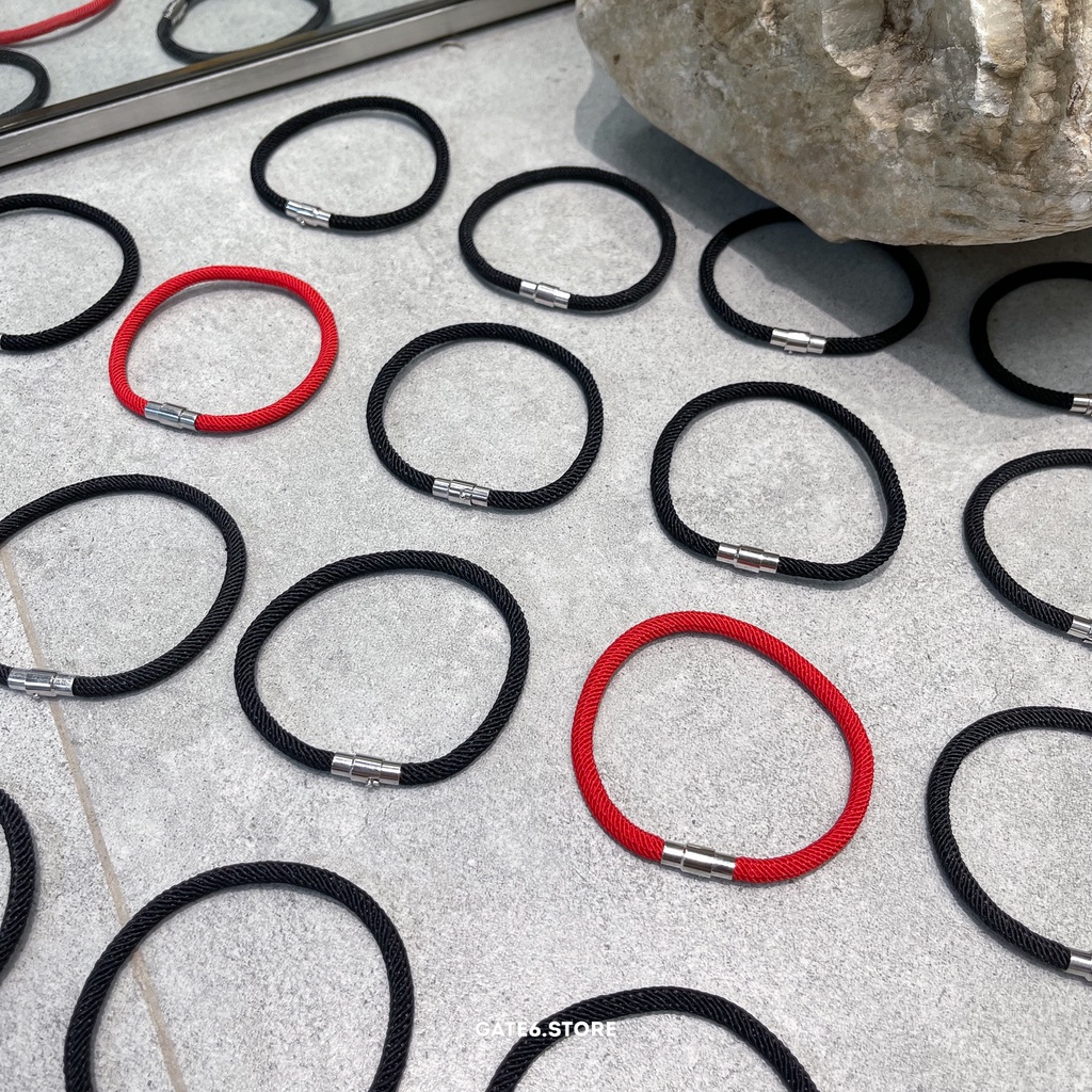 Vòng tay bện thừng phong thủy, dây đeo Unisex khóa nam châm tài lộc may mắn - GATE6 - #4804