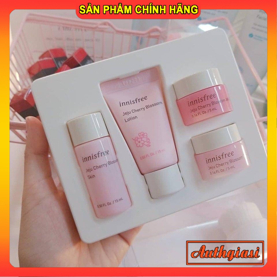 Kit dưỡng da Innisfree TRÀ XANH Green Tea EX \ HOA ANH ĐÀO Jeju Cherry Blossom 4 món
