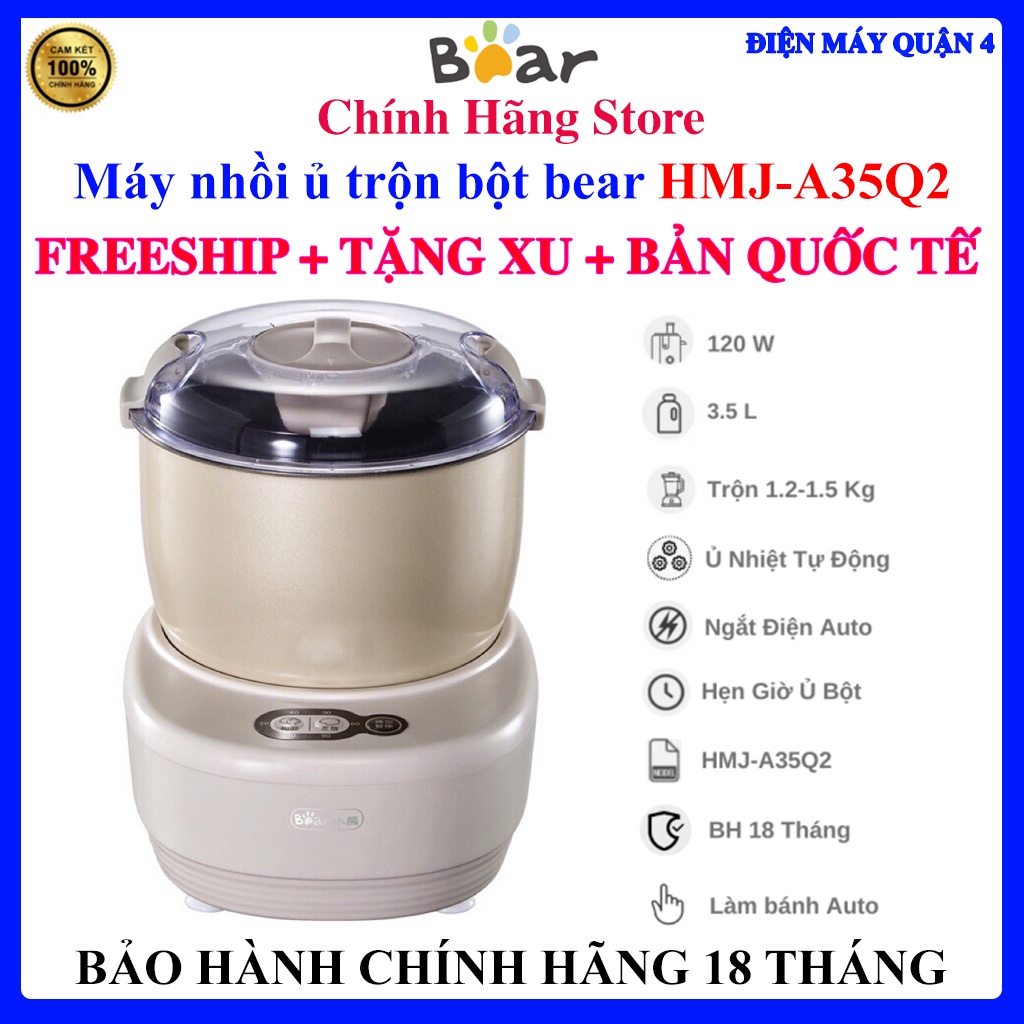 Máy nhồi ủ trộn bột bear HMJ-A35Q2 tự động, Bảo hành chính hãng
