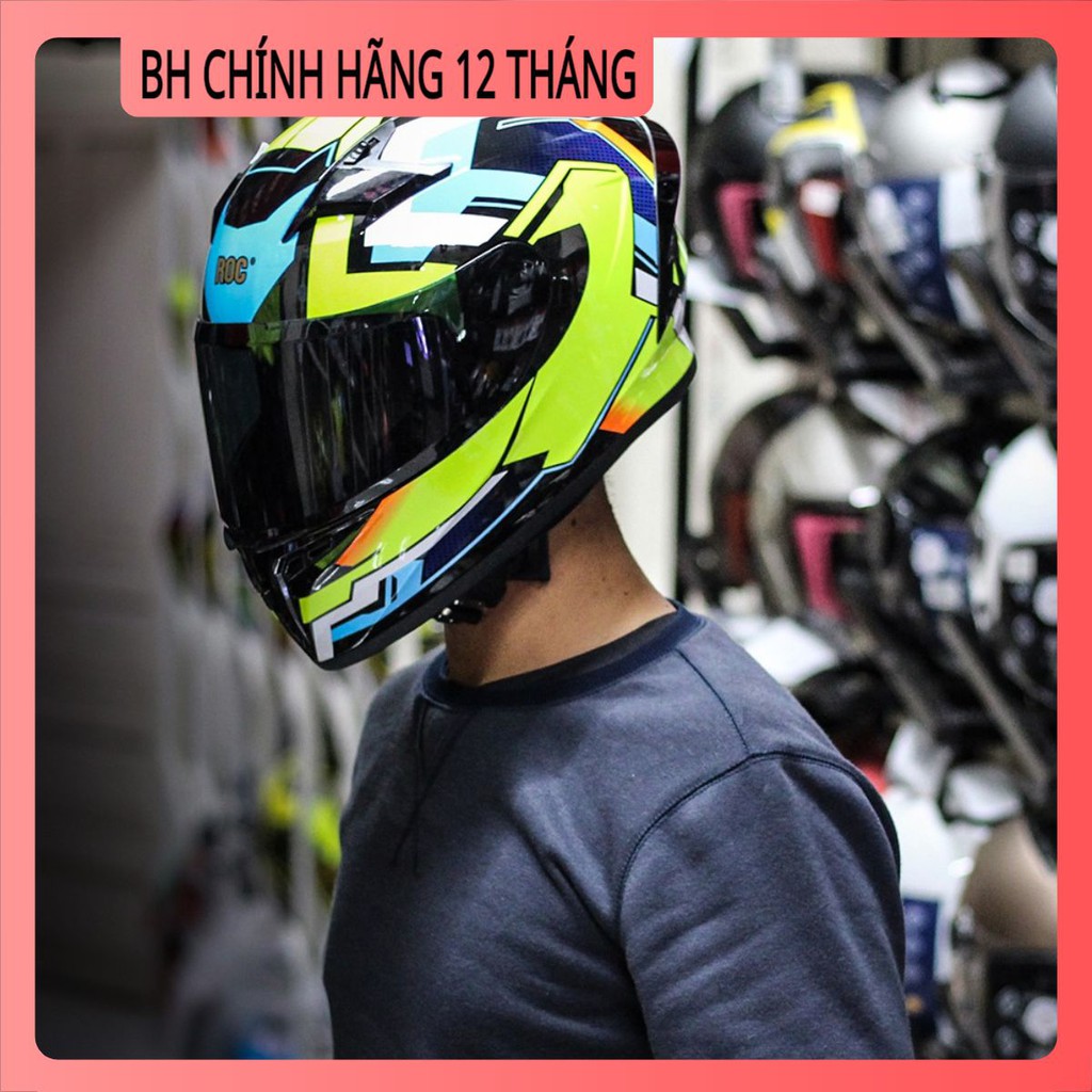 CHÍNH HÃNG - Mũ bảo hiểm Fullface Roc 1 - V2 [tặng pinlock chống sương, balo Roc]