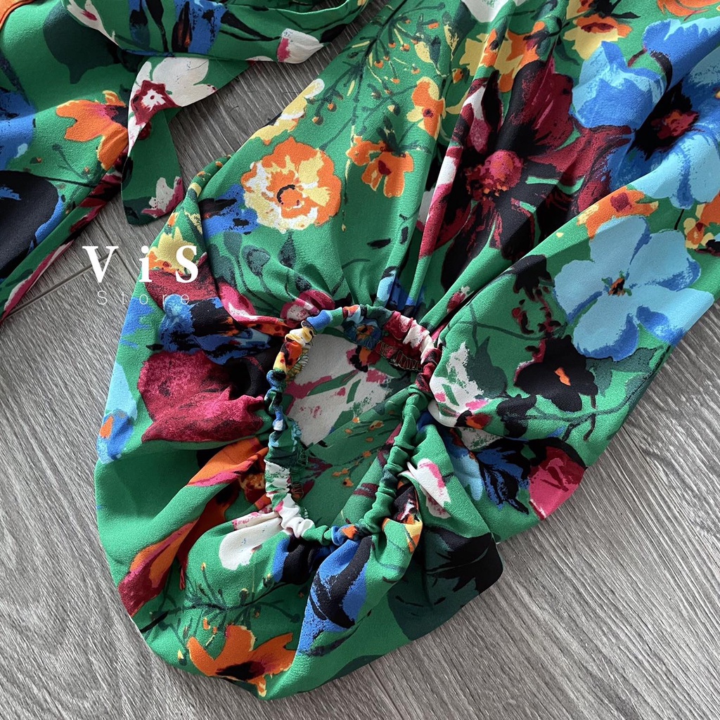 Đầm wrap hoa nhí nữ