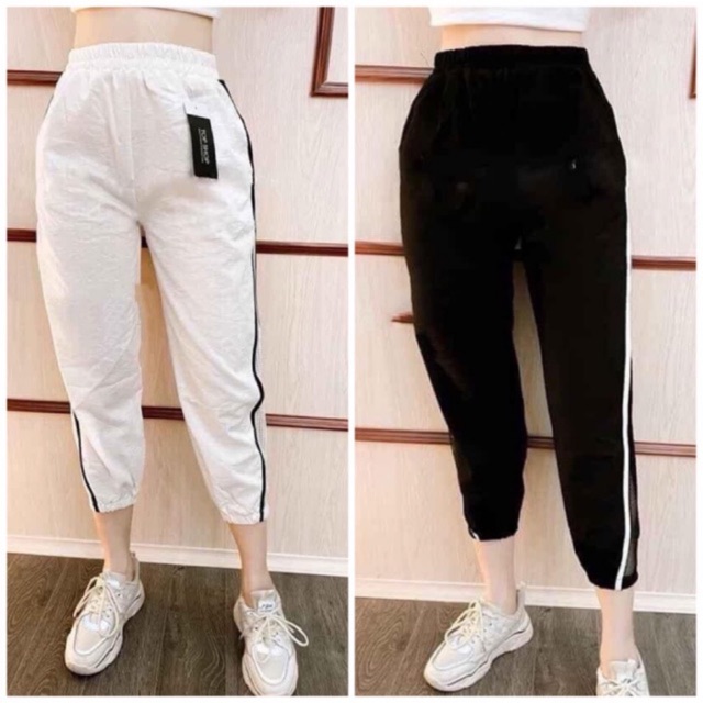 SIÊU SALE- BÁN SỈ QUẦN JOGGER ĐŨI PHA LƯỚI ĐEN TRẮNG CHO NỮ -XMHP