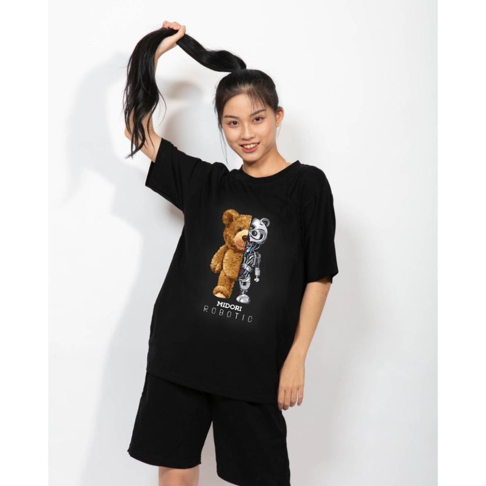 Áo thun unisex form rộng tay lỡ phông nam nữ Gấu Nasa Local Brand Chính Hãng Mi Midori