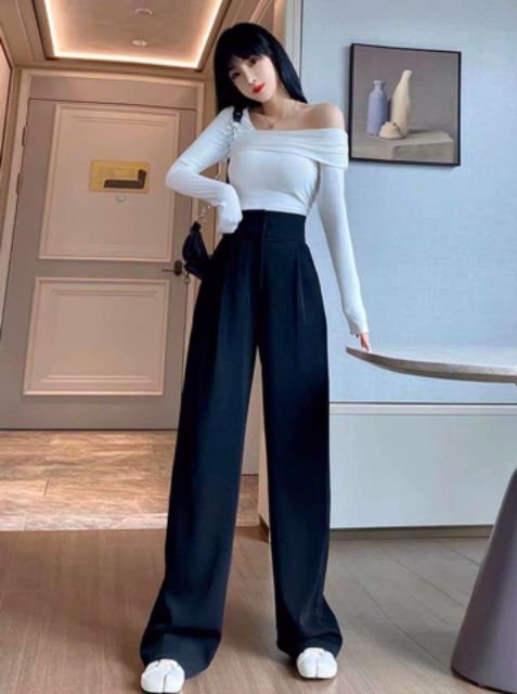 Quần ống rộng culottes cạp 2 khuy_xmth223