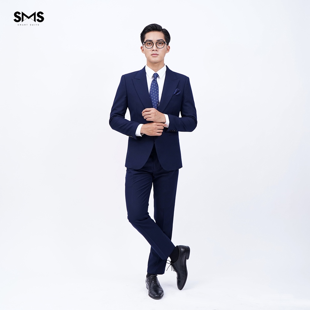 Vest nam xanh sẫm, suits sartorial, 1 khuy 2 túi, chuẩn form Smart Suits