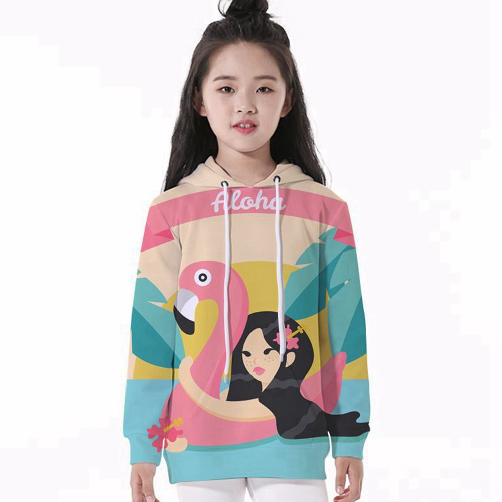 Áo Khoác Hoodie Họa Tiết Nhiều Màu Sắc Cho Bé Gái