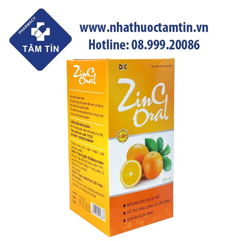 [CHÍNH HÃNG ] Kẽm ZINC ORAL tăng đề kháng - kích thích ăn ngon - Chai 200ml