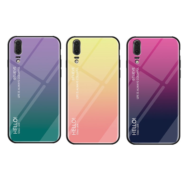 For Huawei P20 Aurora Gradient Plastic Hard Phone Case