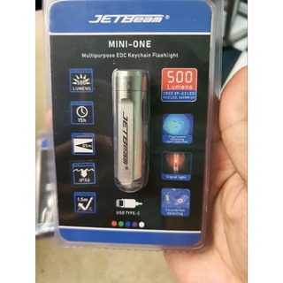 Đèn pin móc khóa thép không rỉ Jetbeam Mini One 500lm, nhiều chế độ sáng, Ipx6, Type C
