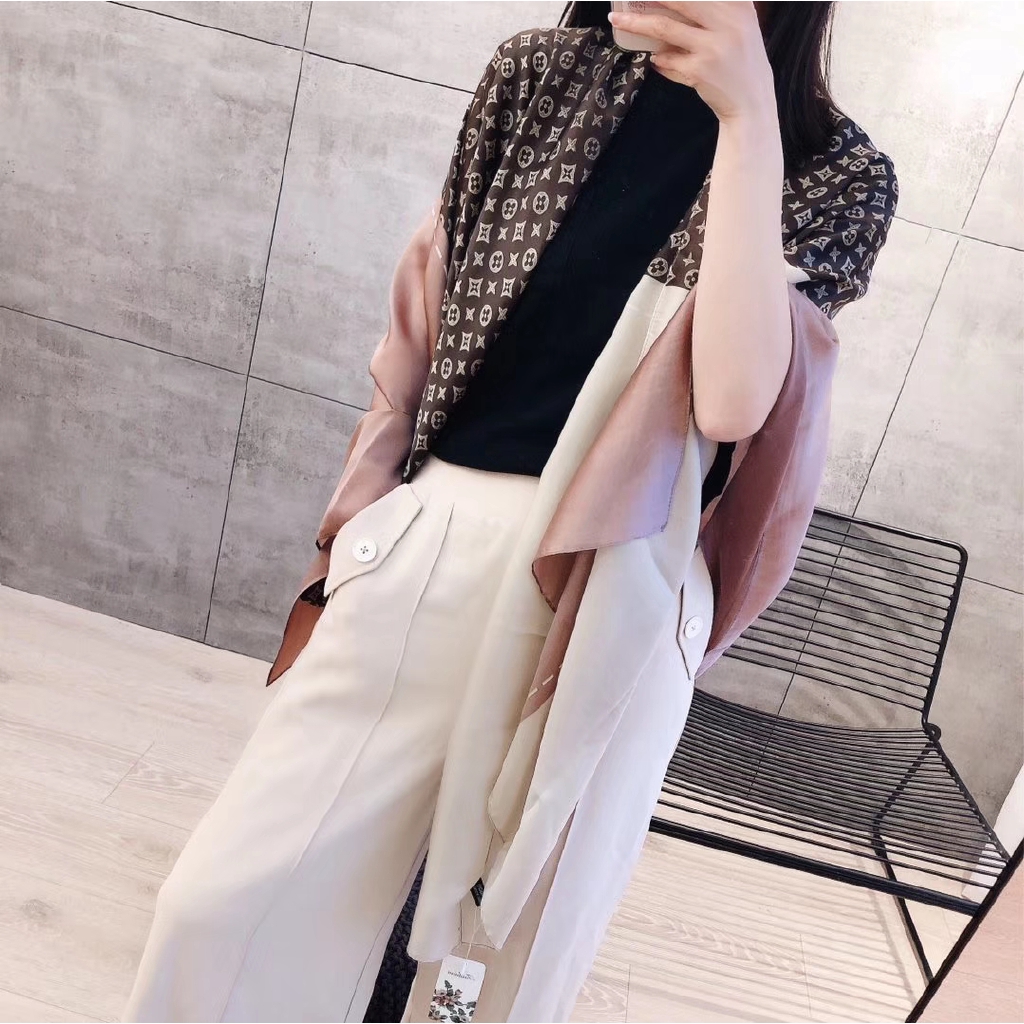 Khăn Choàng Lụa Mềm Dáng Dài Chống Nắng Thời Trang Đi Biển Sang Trọng Cho Nữ