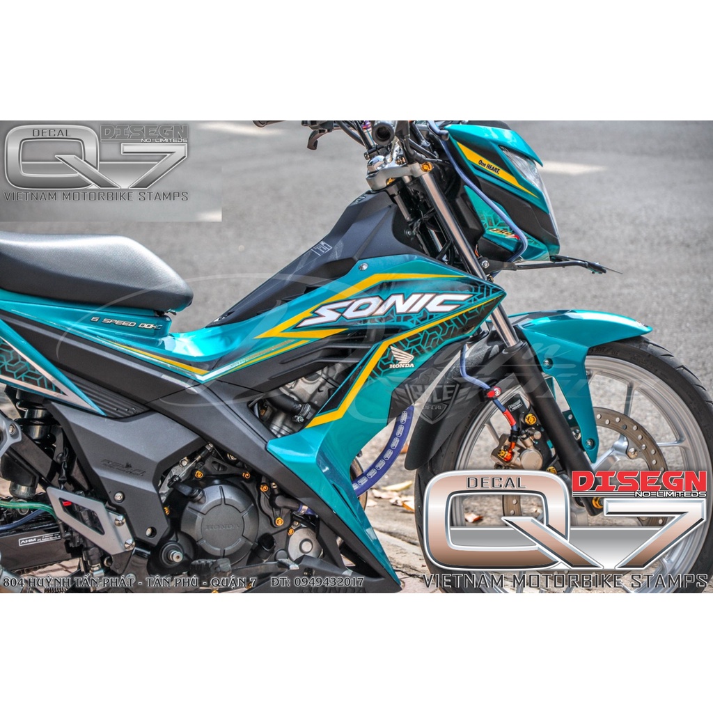 Tem rời SONIC 150 xanh đen - decalq7