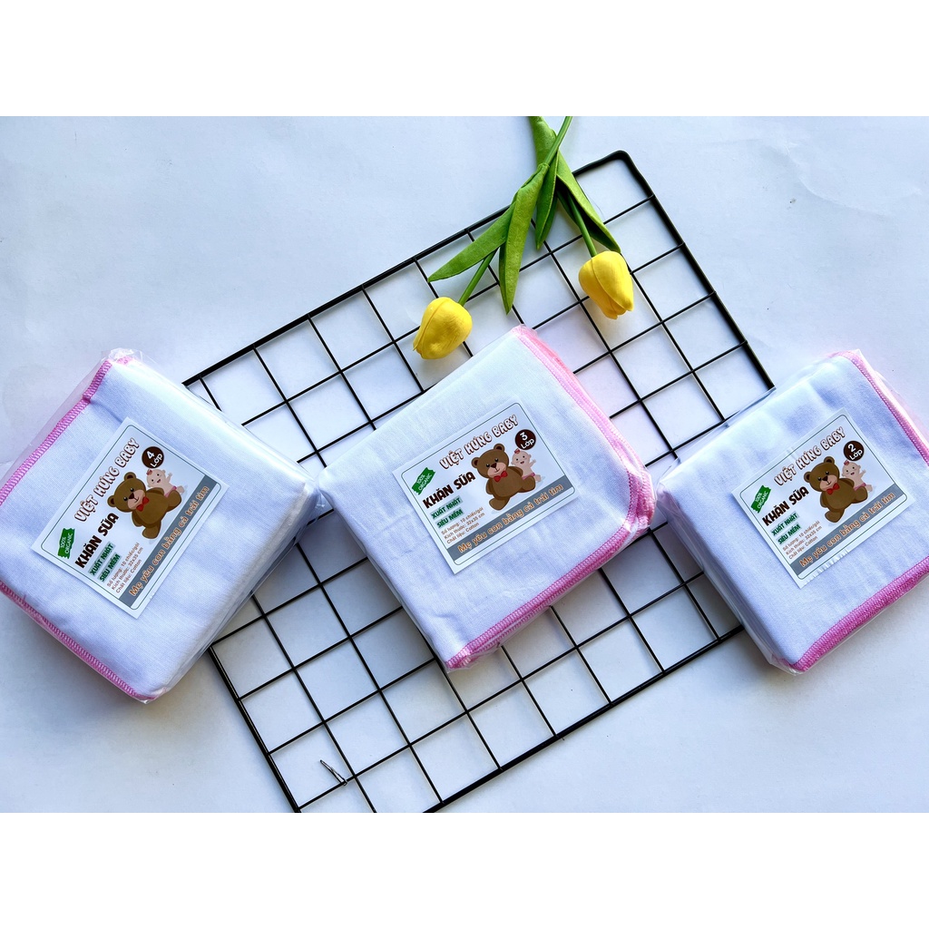 Set 10 khăn xô sữa Việt Hưng 2, 3, 4 lớp siêu mềm