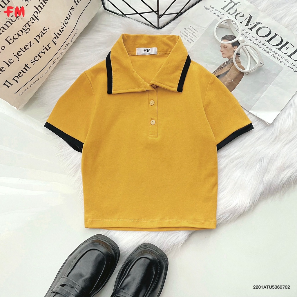 Áo thun nữ tay ngắn dáng ôm fmstyle, Áo thun croptop nữ tay lỡ cổ polo | Fmstyle Shop 220107073