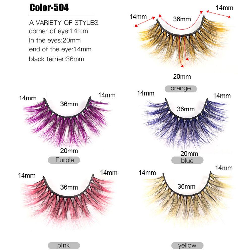 Bộ 5 Cặp Lông Mi Giả Mềm Mại Nhiều Màu Sắc