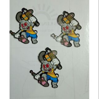 Tem logo -- tem lẽ, sticker thỏ xám 10k ba con.