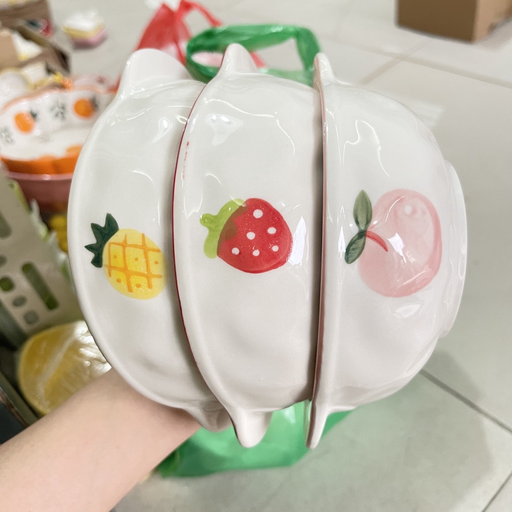 Bát Ăn Cơm Bát Chè, Ăn dặm Cho Bé cho vé xinh yêu Đĩa Sứ Chén Dĩa Sứ Dễ Thương Cute Decor Cao Cấp bát hai tai