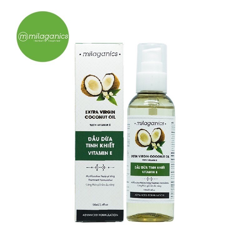 Dầu dừa Vitamin E Milaganics