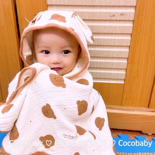 Áo choàng xô có tấm chắn Cocobaby dành cho bé cao cấp