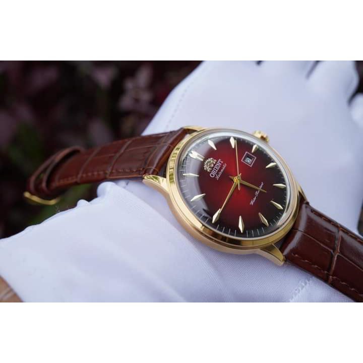 Đồng hồ nam Orient Bambino Gen 1 FAC00002W0 mặt xanh viền vàng hồng case 40.5mm. 3atm | BigBuy360 - bigbuy360.vn