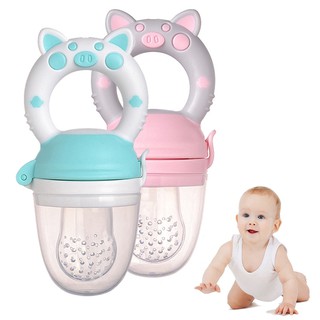 【Có Sẵn】 Hộp Đựng Thức Ăn Trái Cây Núm Vú Giả Bằng Silicone Hình Heo Hoạt Hình Dành Cho Trẻ Em Mới Biết Đi