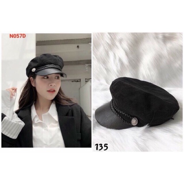 Nón Nồi Beret Nữ Mũ Newboy Thủy Thủ Chất Dạ Thoáng Mát