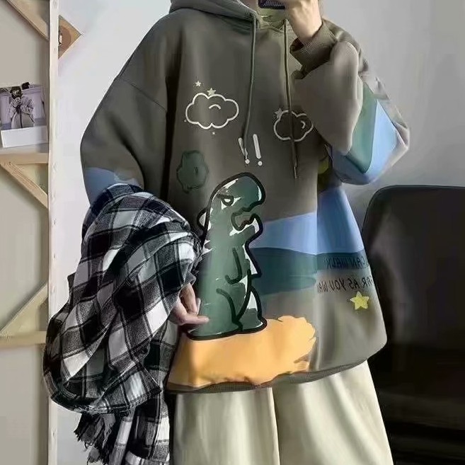 Áo Hoodies Có Nón Dài Tay In Hình Khủng Long Đáng Yêu | BigBuy360 - bigbuy360.vn