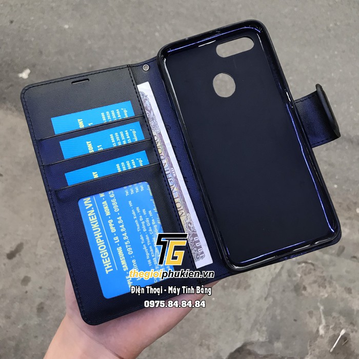 Bao da dạng ví hiệu Hanman có quai cài OPPO A5S, A7, A12