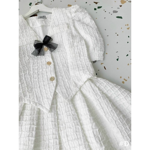 Set Áo kiểu bigsize tay phồng + chân váy xoè sang chảnh