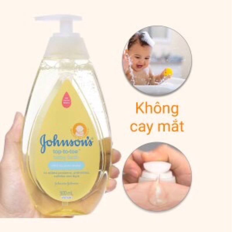 Sữa tắm gội toàn thân cho bé từ sơ sinh Jonhson’s Baby 500ML, không cay mắt