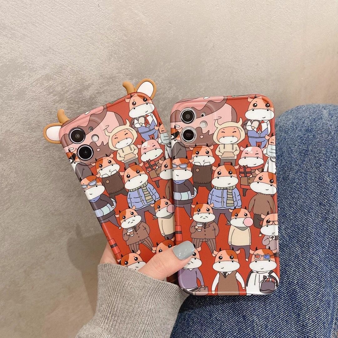 Ốp Điện Thoại Mềm Hình Bò Sữa 3D Cho Iphone 12pro Max 12mini 11pro Max Xs Max Xr Se 2020 7 8 Plus | BigBuy360 - bigbuy360.vn