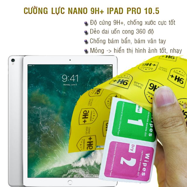 Dán cường lực dẻo nano 9H+ iPad Pro 10.5 inch