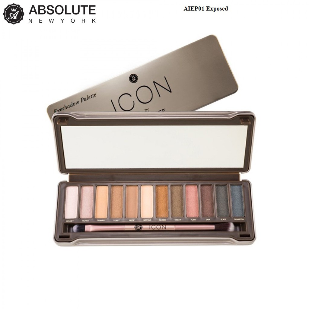 Phấn mắt Absolute Newyork Icon Palette AIEP01 Exposed 100gam - 12 màu