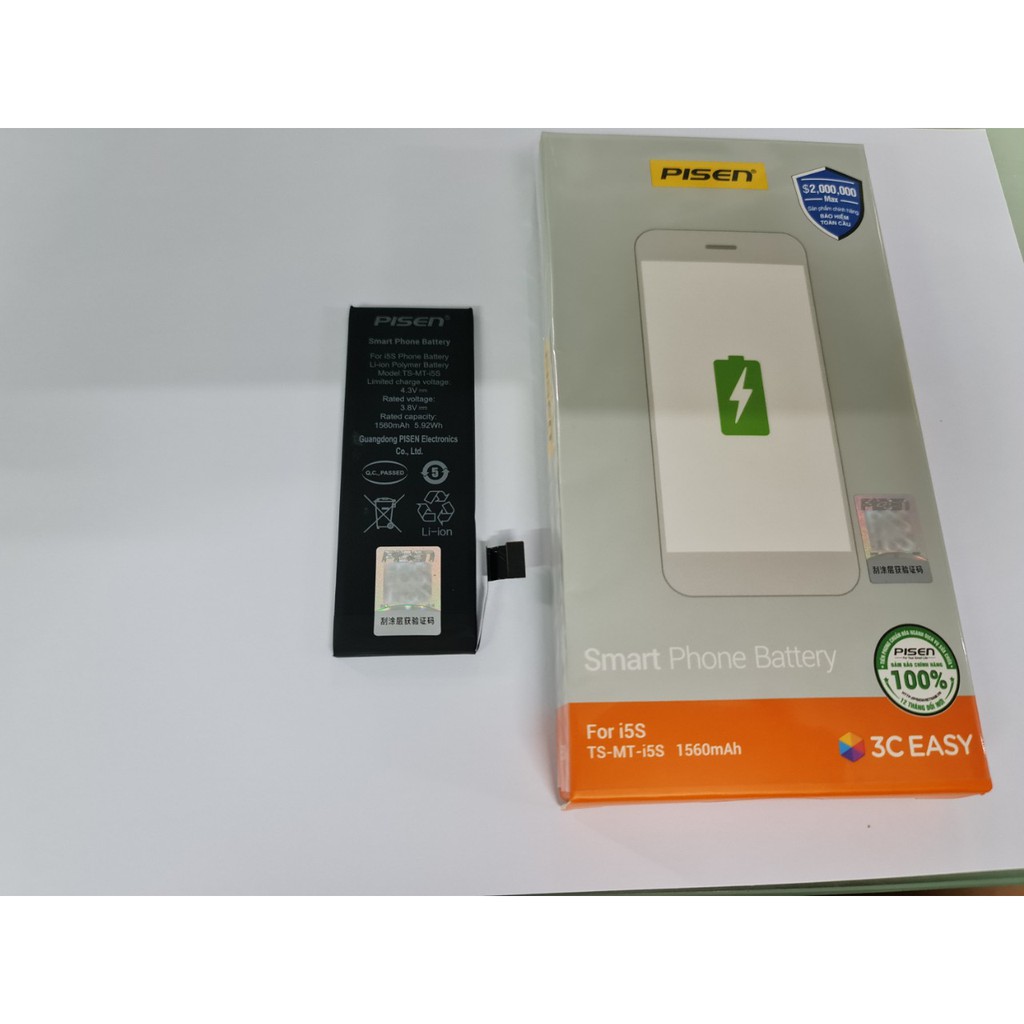 Pin Pisen IPhone 5S/5C - Hàng Chính hãng